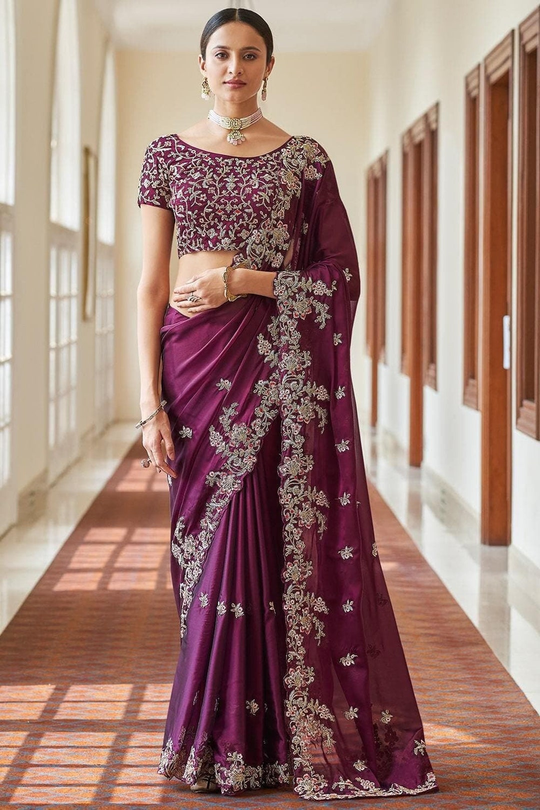 Ready to Wear Wrap in A Minute Full Stitch Pleated Saree Paired With ...