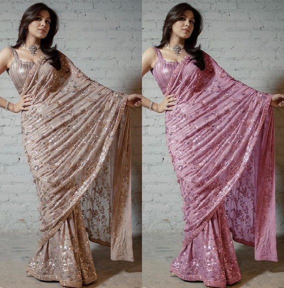 Ready To Wear Wrap In One Minute Full Stitched Pleated Saree Paired With Custom Stitch Blouse Easy Drape Saree Pre Stitched Pleated Saree