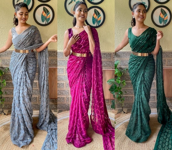 Which type of silk saree draping is best for fat girls, single pleats or  multiple pleats? - Quora