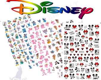 Nail Art Stickers Transfers Self Adhesive Disney Characters Minnie & Mickey Mouse, Donald Duck Stitch