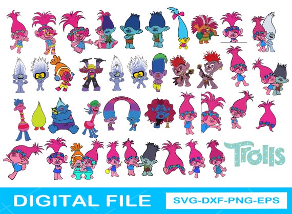 Trolls Bundle SVG Trolls Svg Trolls Birthday Svg Trolls | Etsy