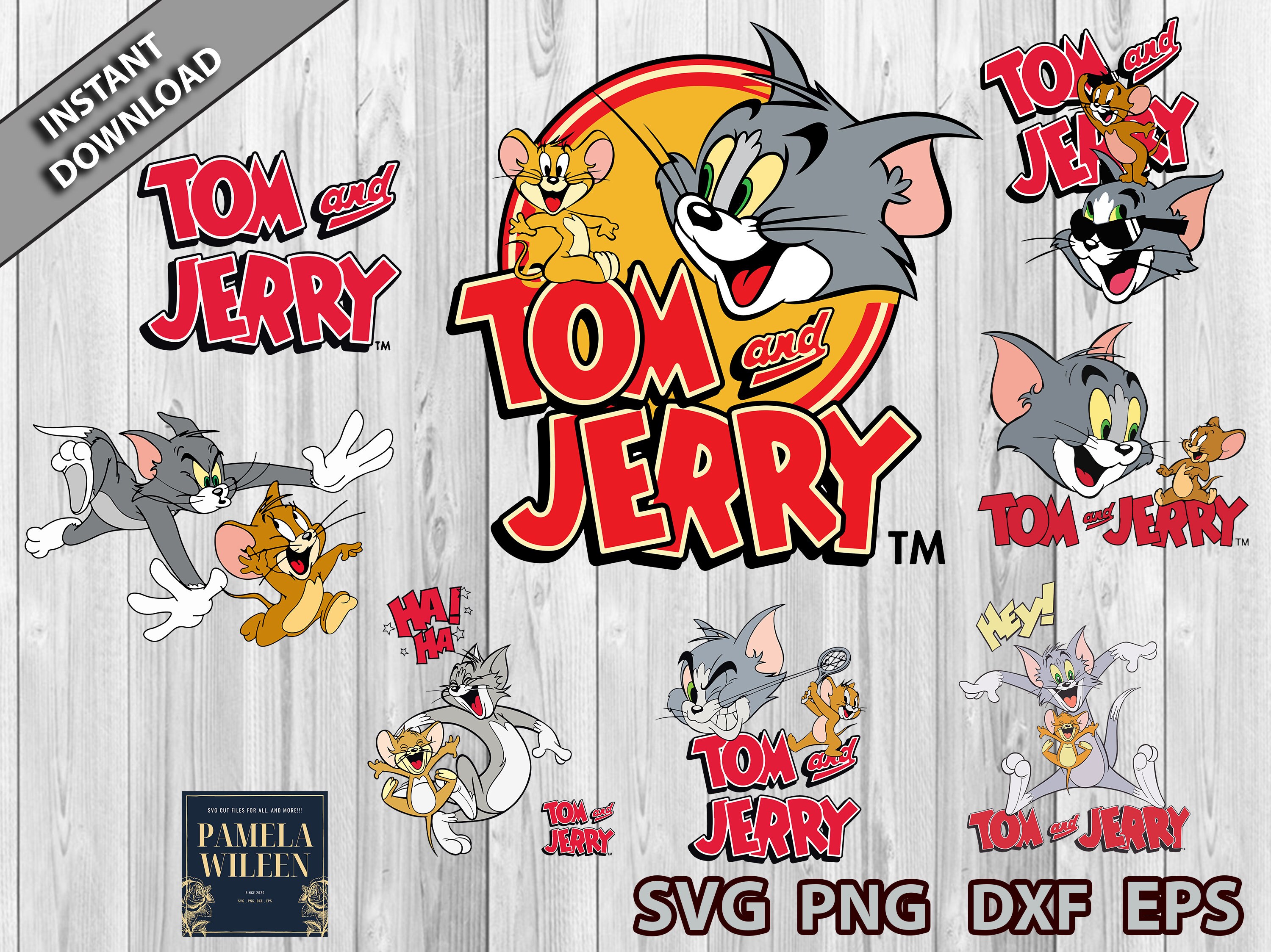 Tom And Jerry Bundle Svg Tom Jerry Svg Tom And Jerry Cartoon Etsy