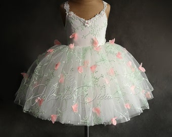 Robe de style princesse, Robe de fille fleur, Robe de princesse, Robe de conte de fées, Robe d’anniversaire, Robe de fête bouffante pour filles