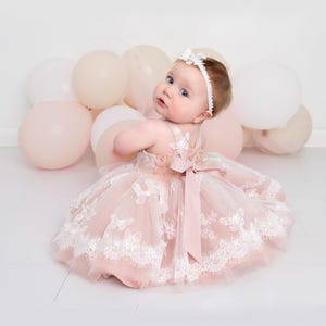 Princess style butterfly dress, Birthday butterfly dress, Baby or toddler party dress, Puffy dress with butterflies, 12-18 months
