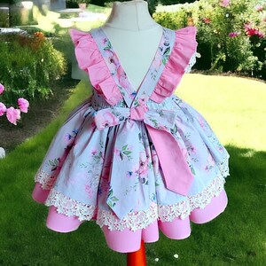 Tea party dress, Floral, puffy party dress for baby or toddler girl zdjęcie 2