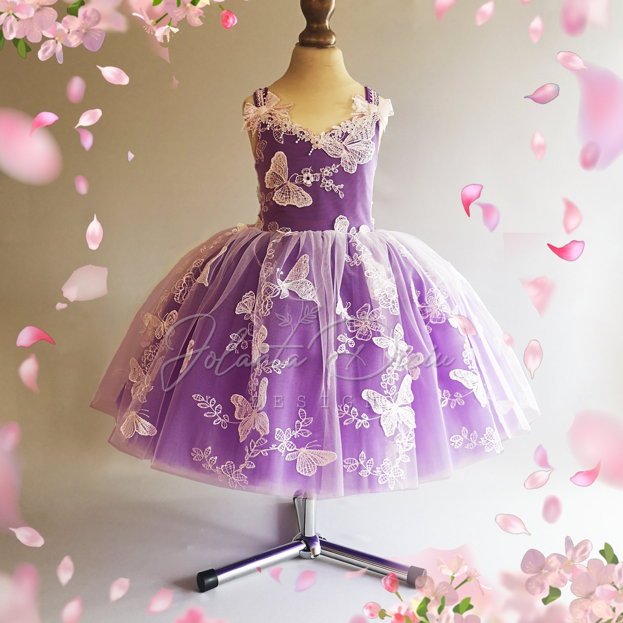 Purple butterfly dress birthday dress for girl purple party Etsy
