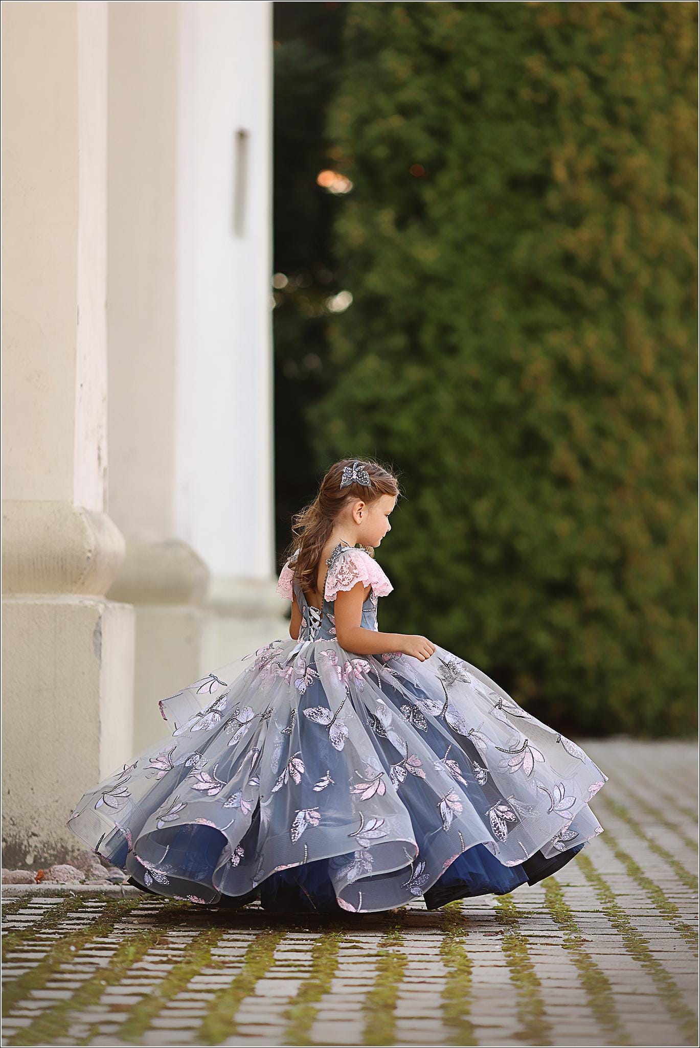 fairy tale maxi dresses Walima Dress - Gray Frilled Maxi