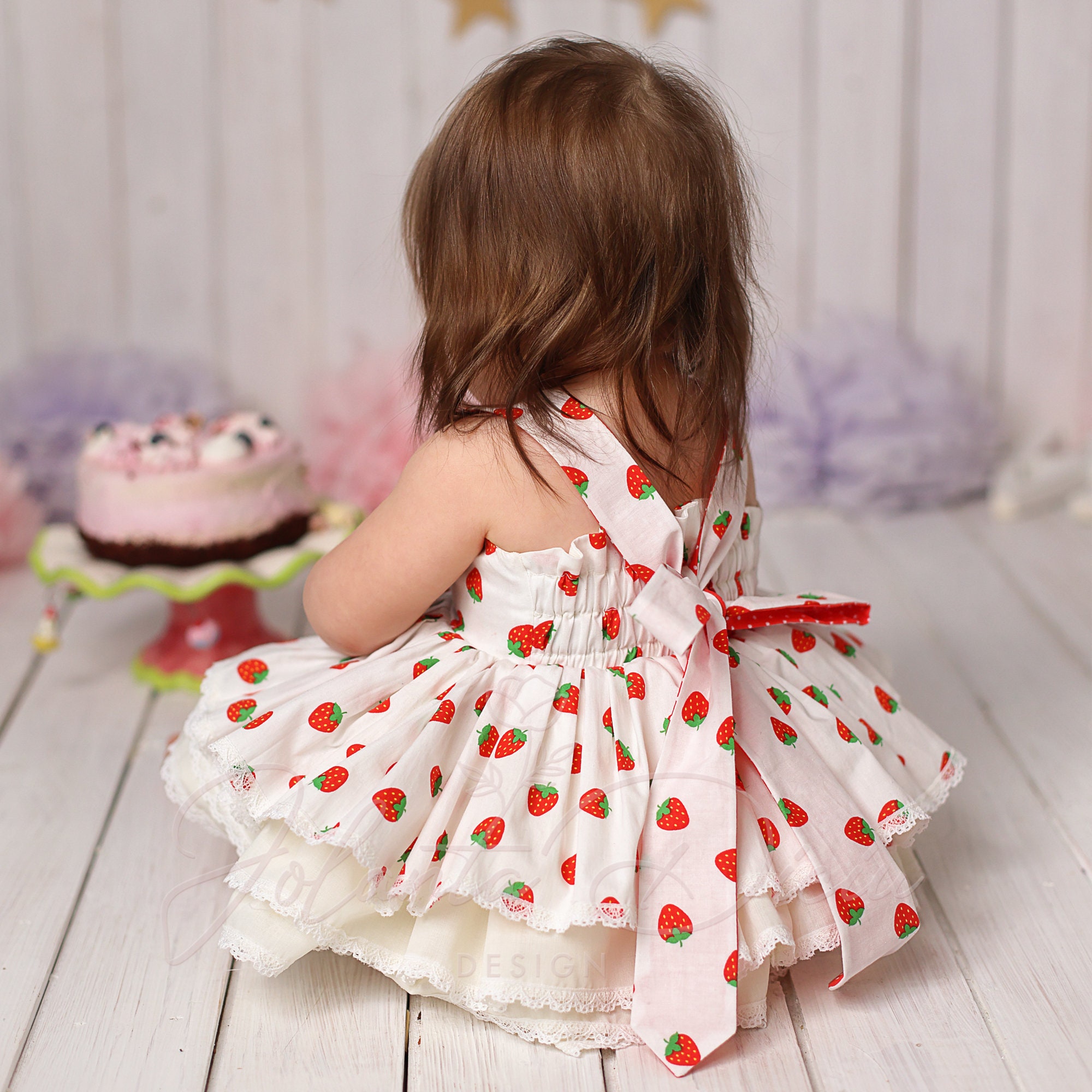 Strawberry Dress Baby or Toddler Strawberry Outfit Cake Smash