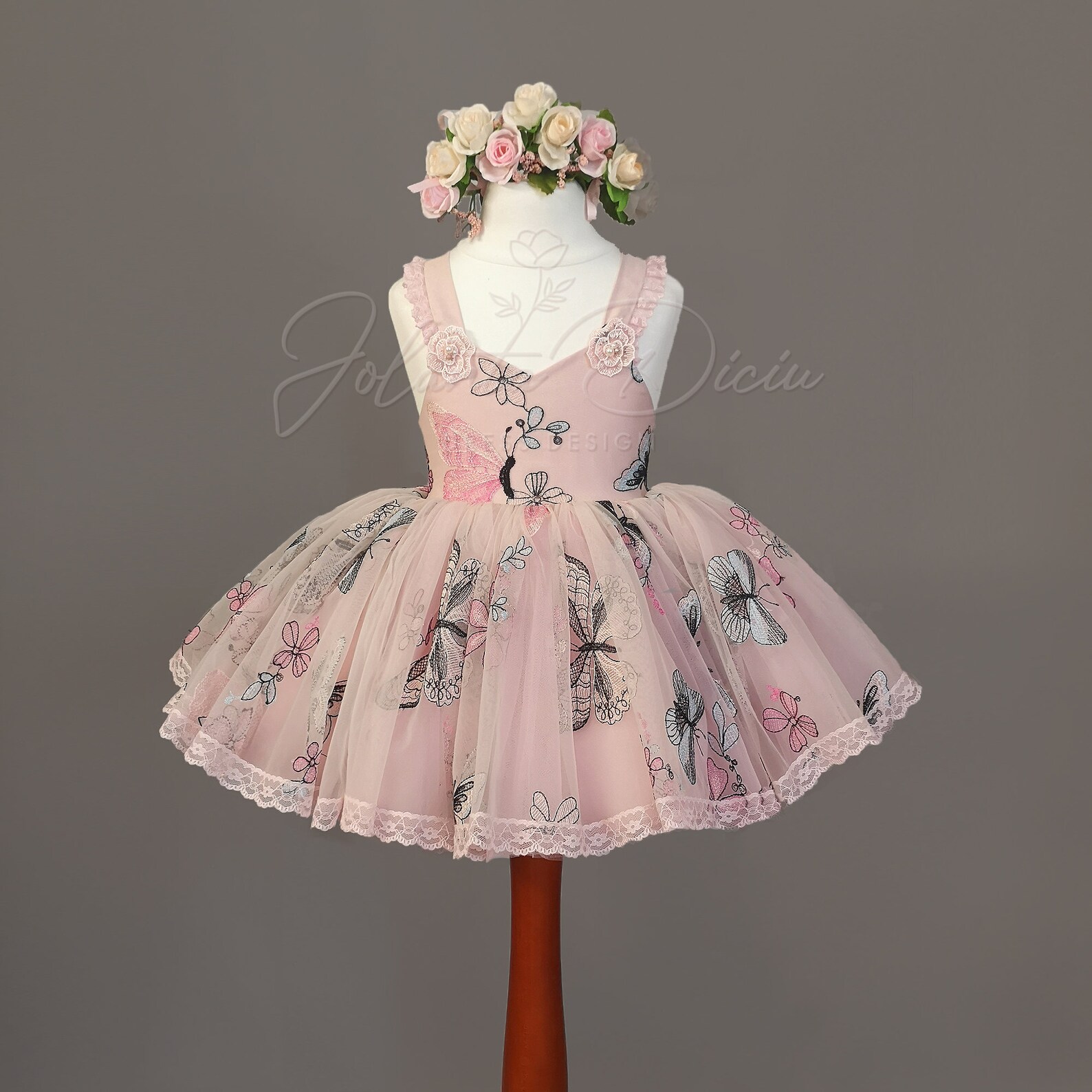 Powder Pink Butterfly Dress Birthday Butterfly Dress for Etsy