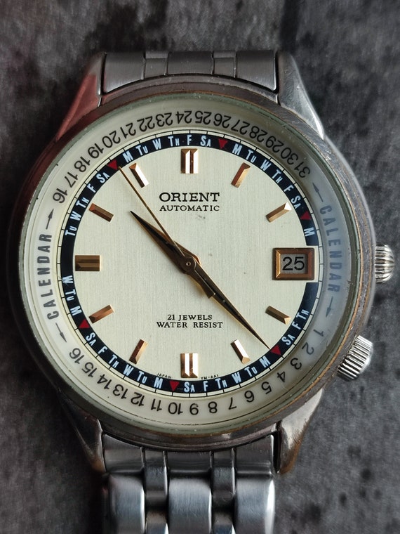 Rare ORIENT 487WA5-90 Multi-Calendar Men's Watch … - image 1