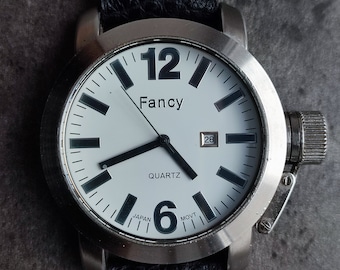 Vintage quartz watch FANCY Date Water Resist  ORIGINAL Japan MOVT Miyota