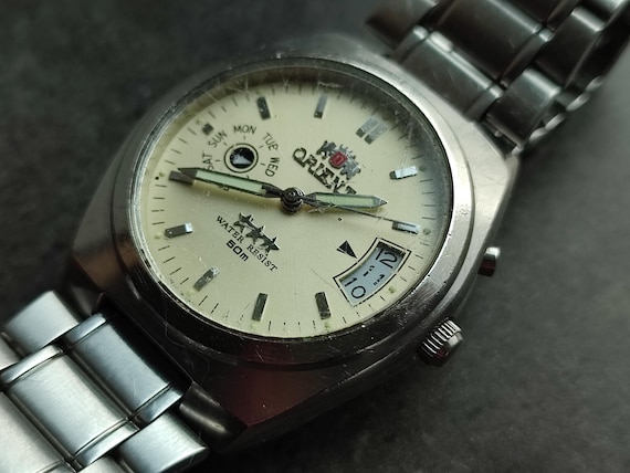 Vintage Orient 3 Star Automatic Watch, Rare Japanese EM5L-C0