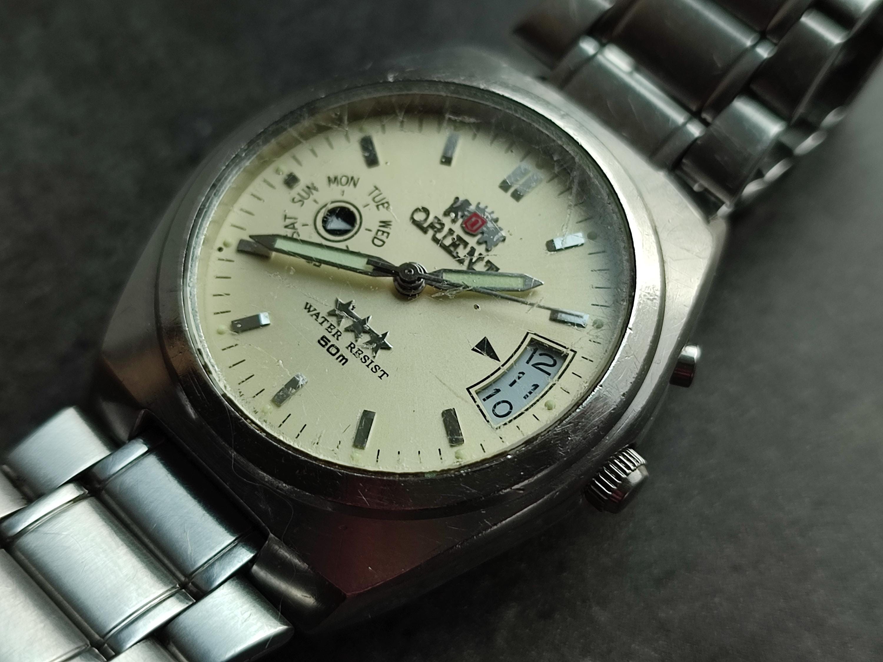 Rare ORIENT 3 Star EM5L-C0 Men's Watch Vintage Japanese Mechanical