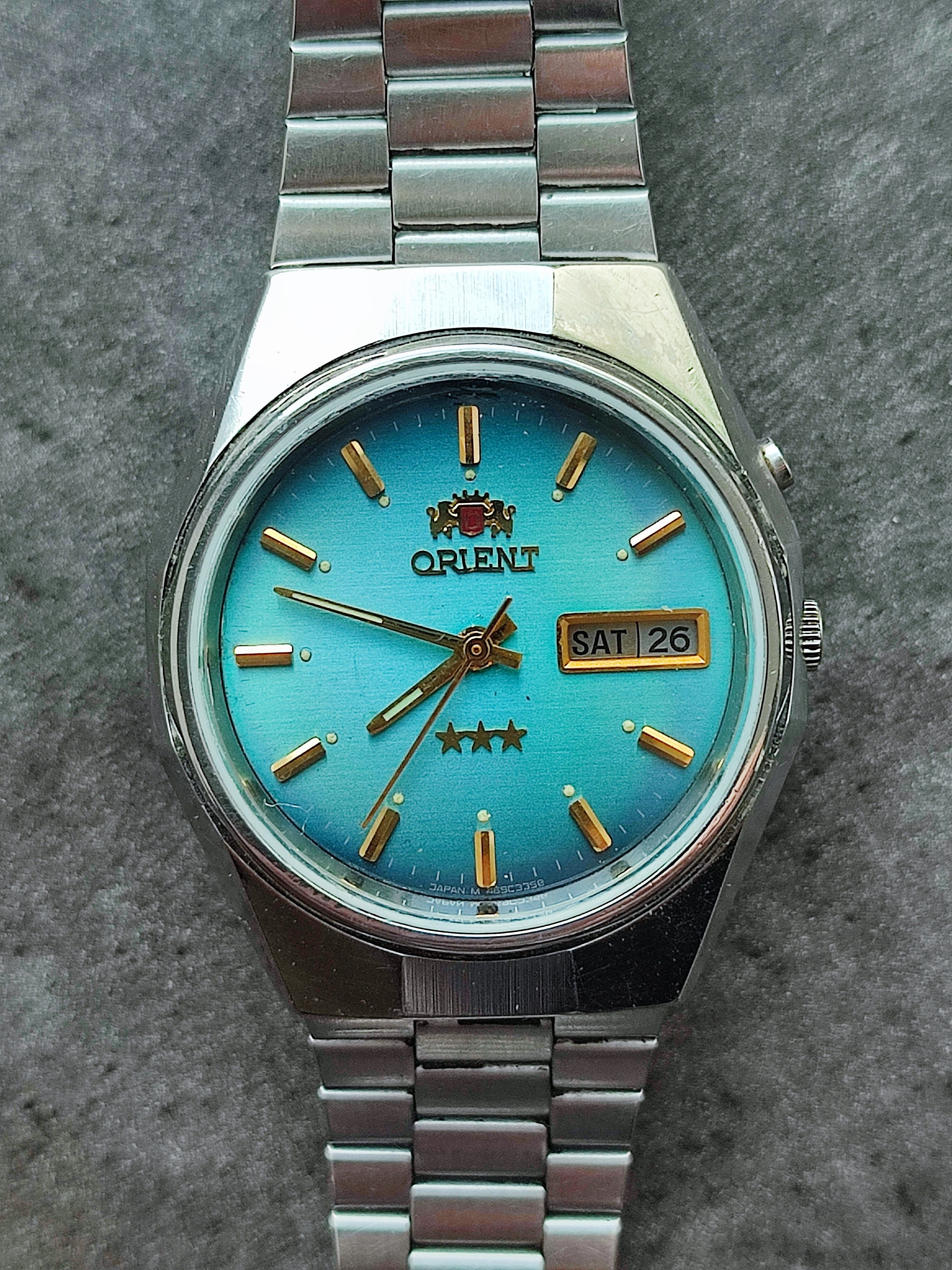 1980's ORIENT 469LV1-8B 3 Star AAA Men's Watch Vintage Japanese