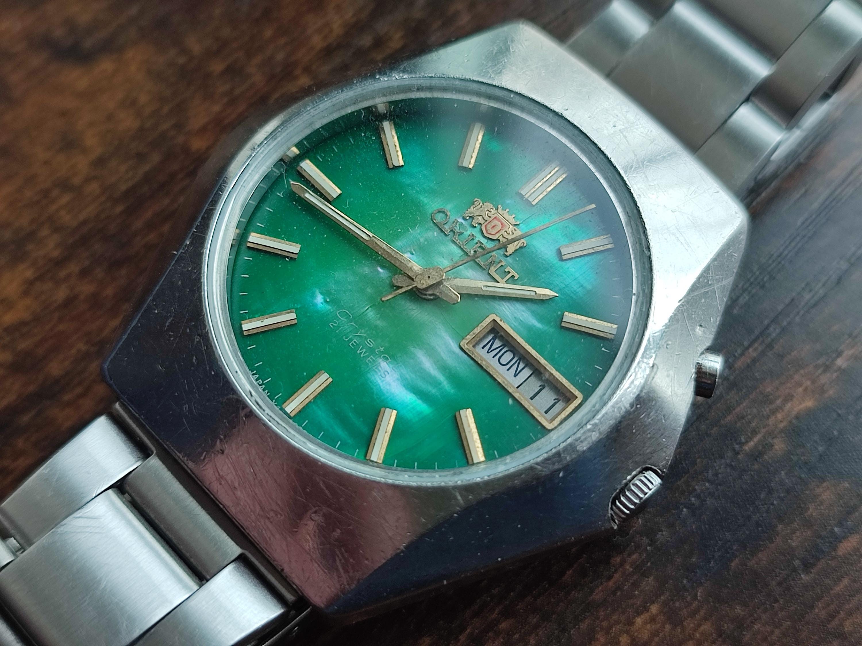 Rare ORIENT Watch Crystal MEXICAN Mother-of-pearl Dial