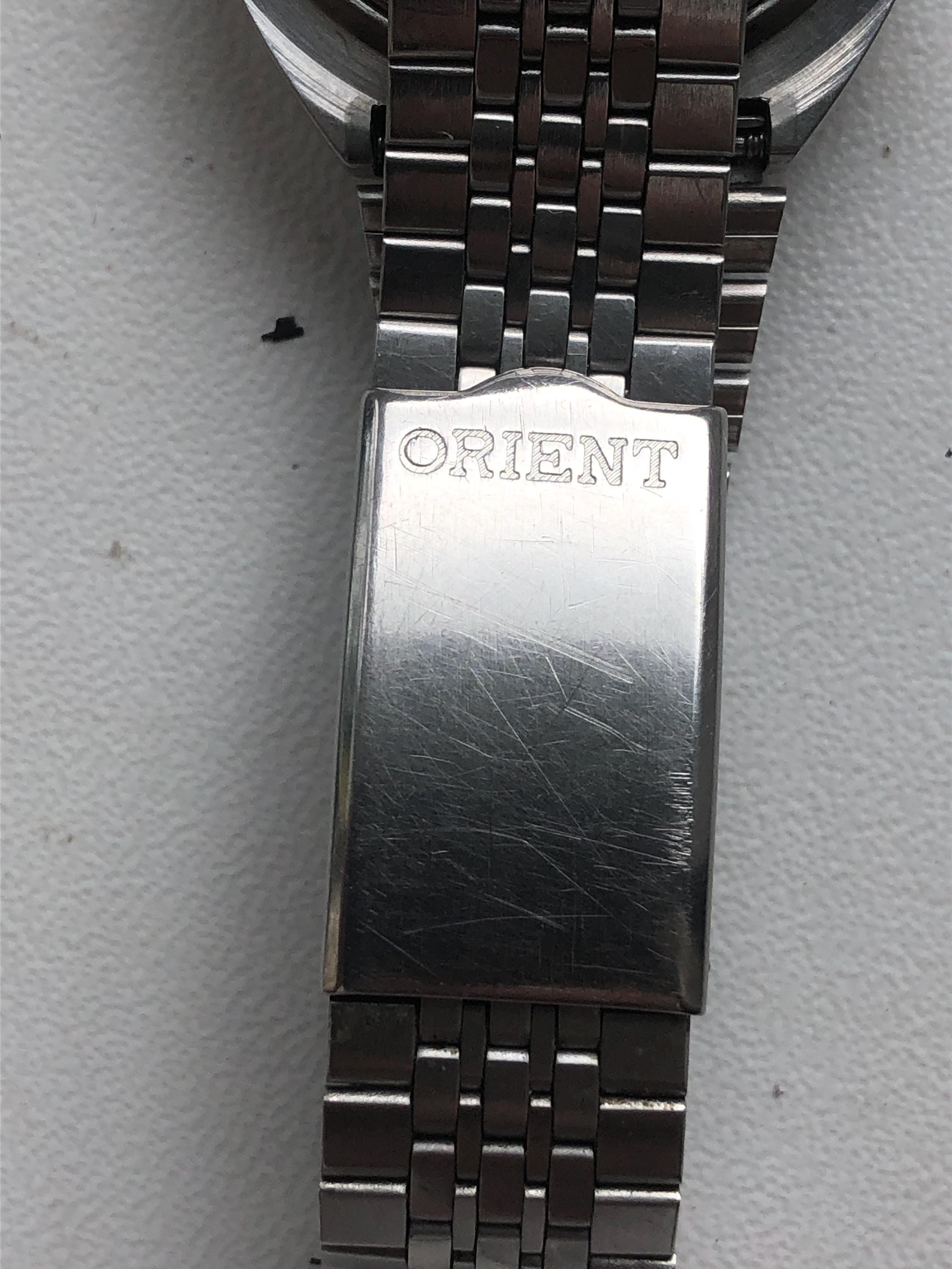 1980's ORIENT OS469C619E Glass Crystal Men's Watch Vintage