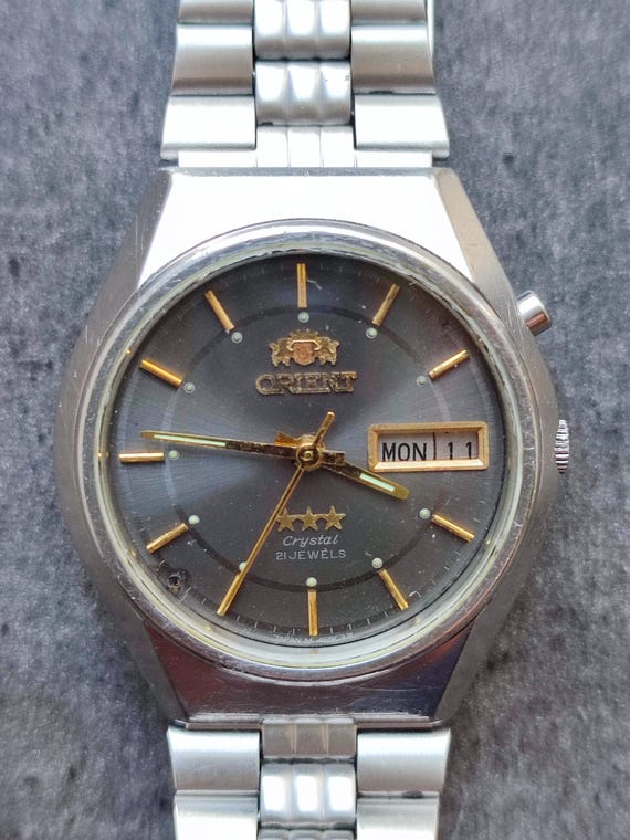 1980's ORIENT 3 Star Men's Watch Vintage Japanese Mechanical