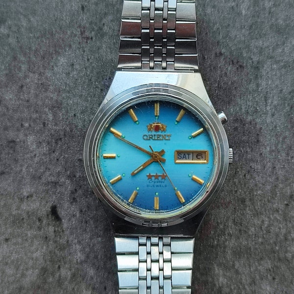 1980's ORIENT 3 Star AAA Men's Watch Vintage Japanese Mechanical Automatic wrist watch SERVICED