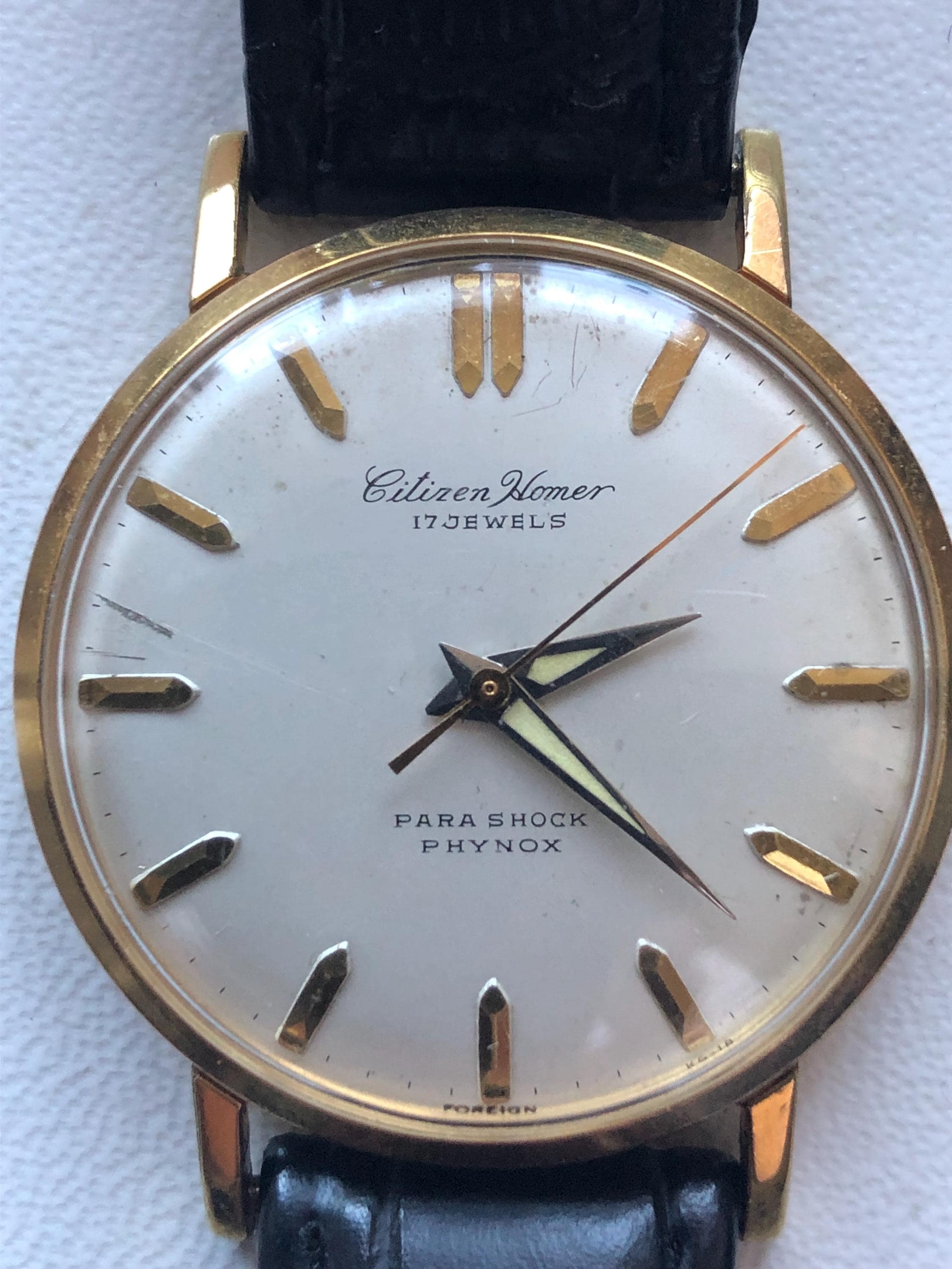 1960s Citizen Homer Mechanical Watch 17 Jewels Serviced Running 