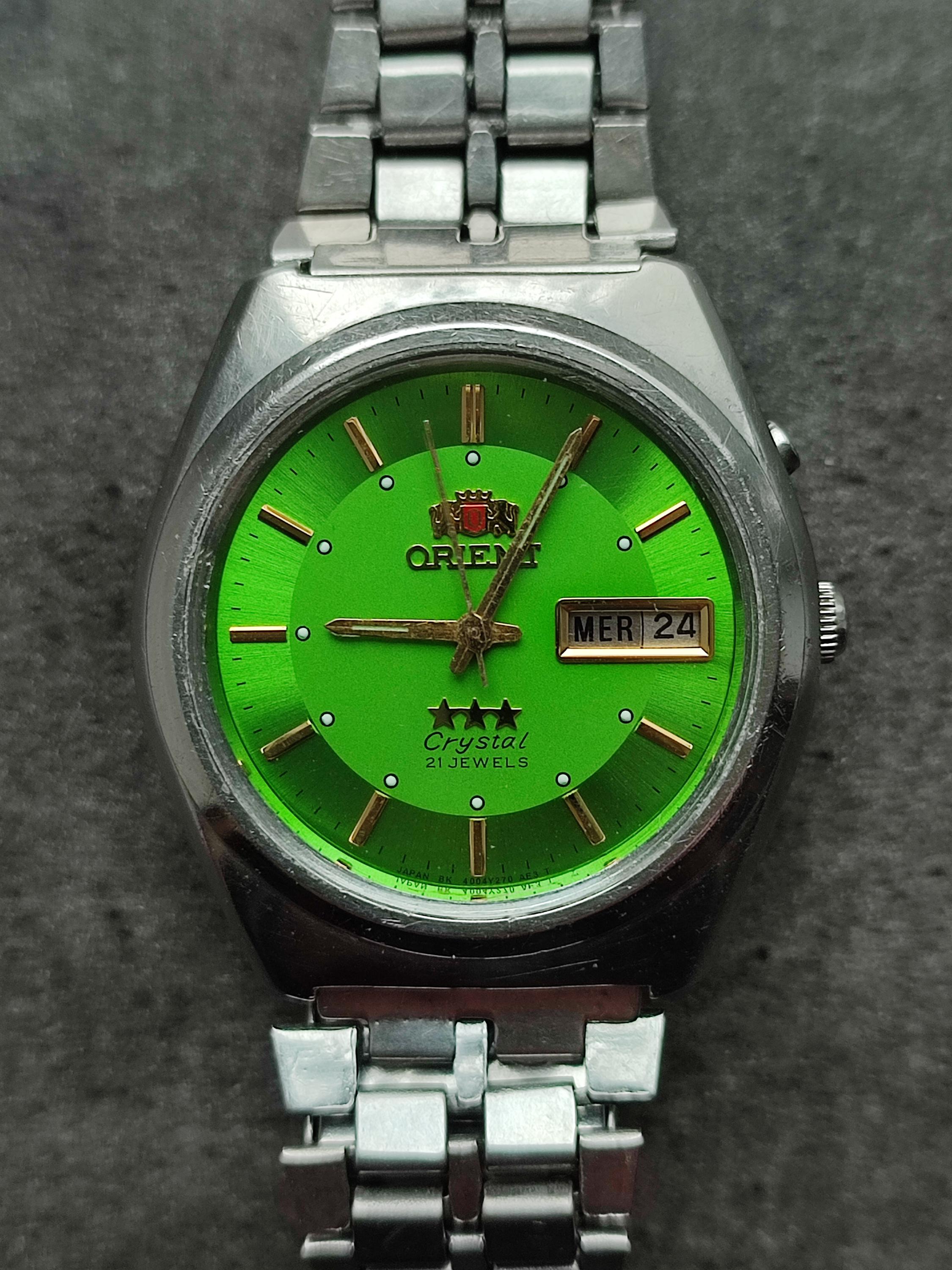 Orient watch green sale