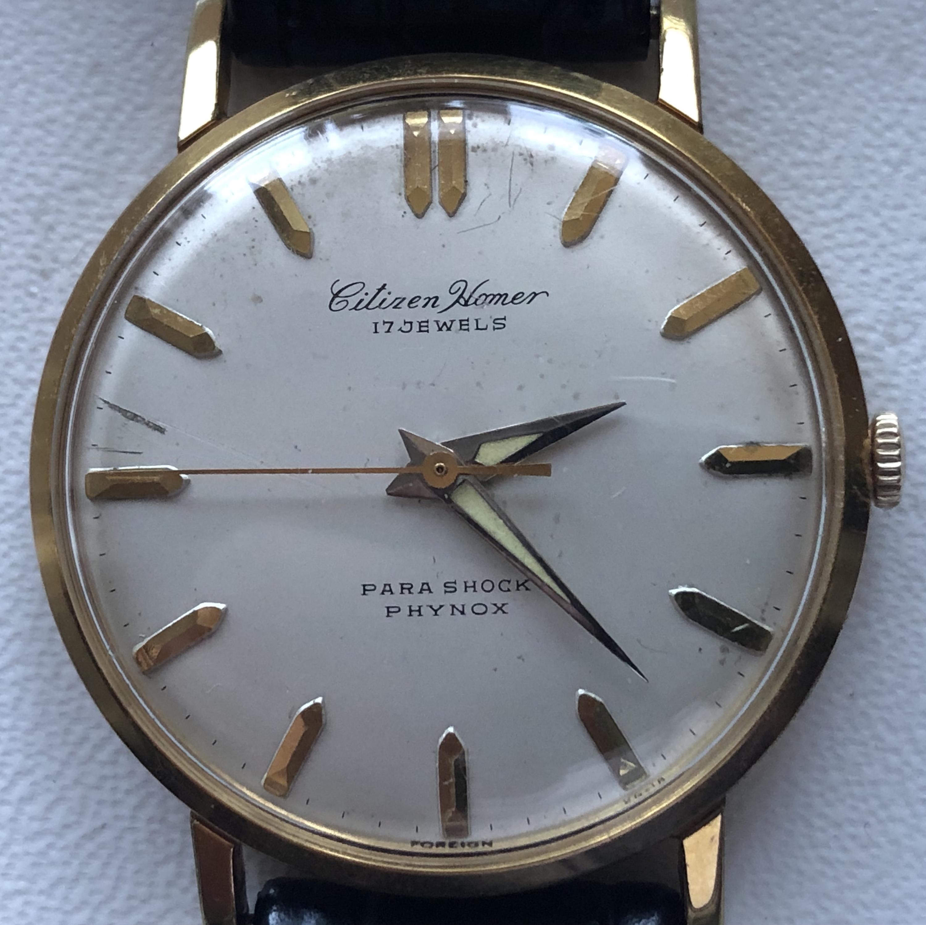 1960s Citizen Homer Mechanical Watch 17 Jewels Serviced Running
