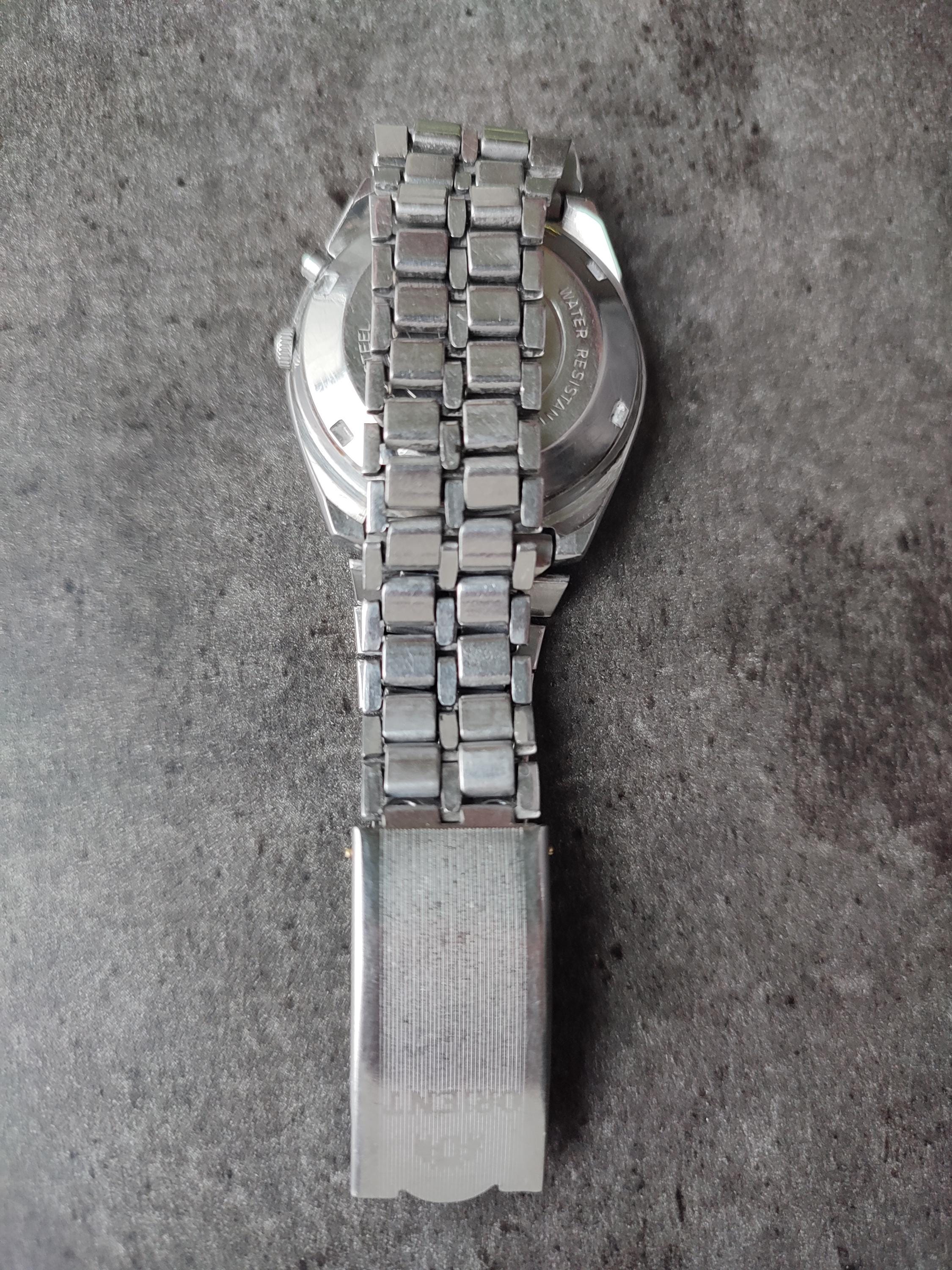 1980s Orient Automatic Men's Watch, Black Dial, Crystal 3 Star