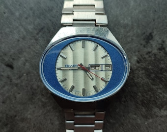 Reloj mecánico Poljot STADIUM con brazalete, reloj vintage de la URSS