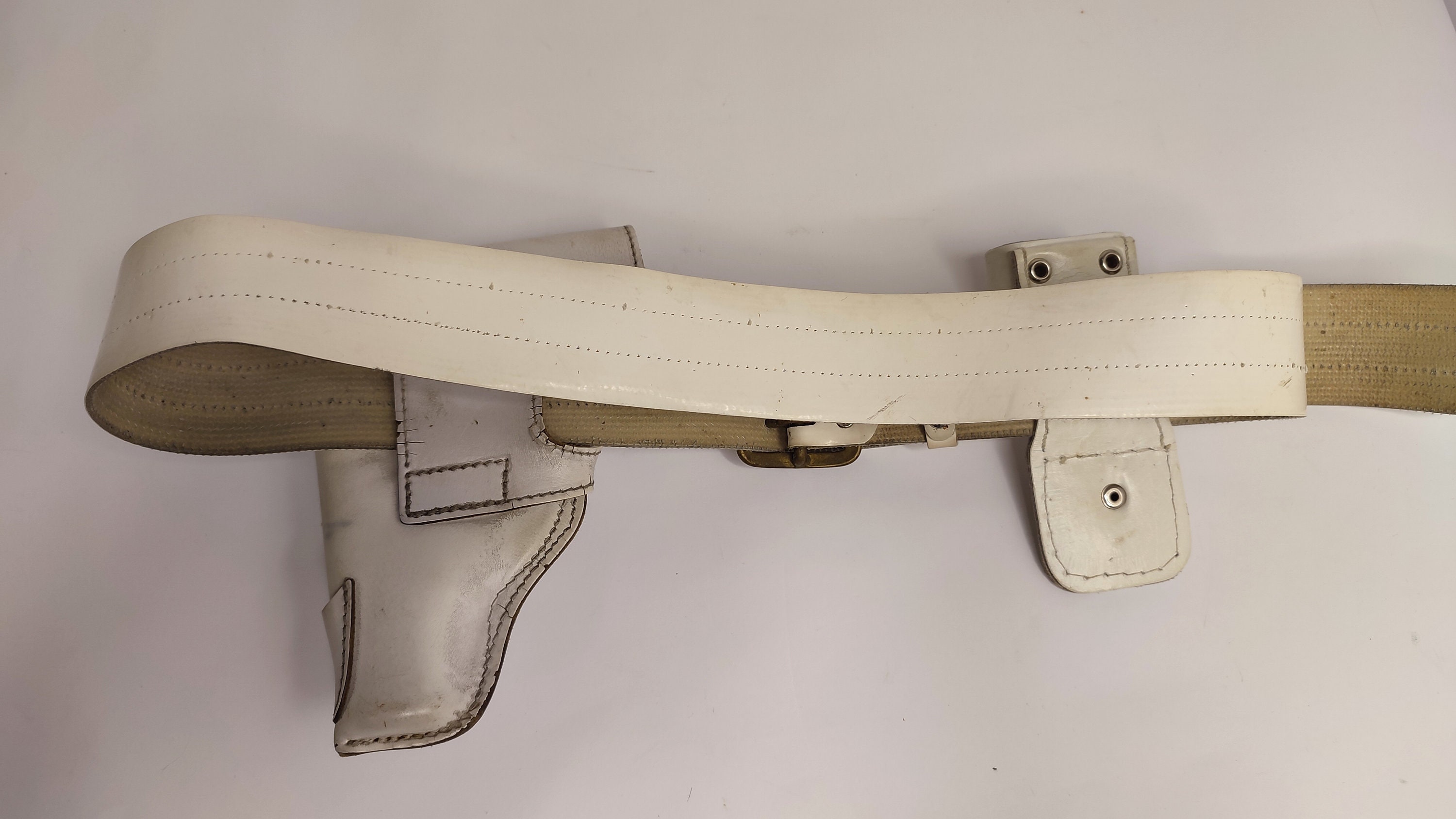 ソビエト ビンテージ パトロール 警察 ベルト 白 真鍮 バックル