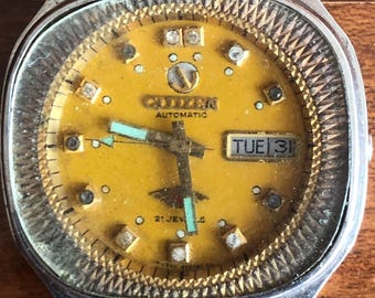 Rare Orange CITIZEN GN-4W-S Men's Watch Vintage Japanese