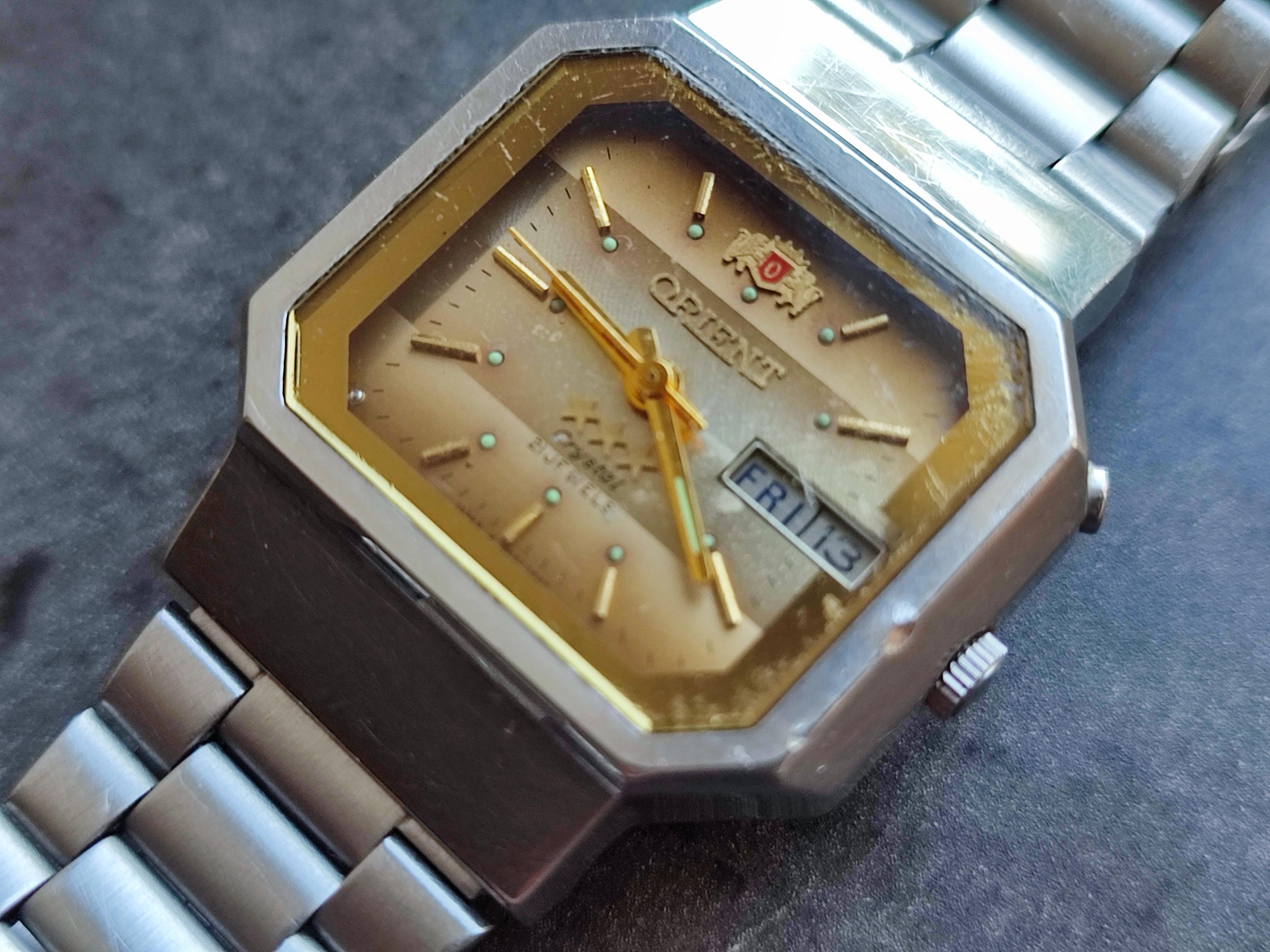 1970's ORIENT 3 Star CRYSTAL Men's Watch Vintage Mechanical