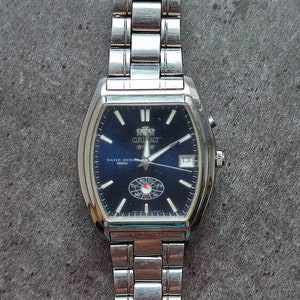 Montre homme vintage 3 étoiles ORIENT des années 1980, mécanique japonaise, montre-bracelet automatique 50 m révisée