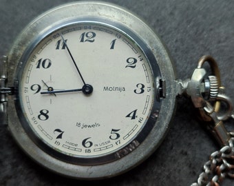 Orologio da tasca Russo Molnija. Cassa in acciaio ... - Aste di monete e orologi