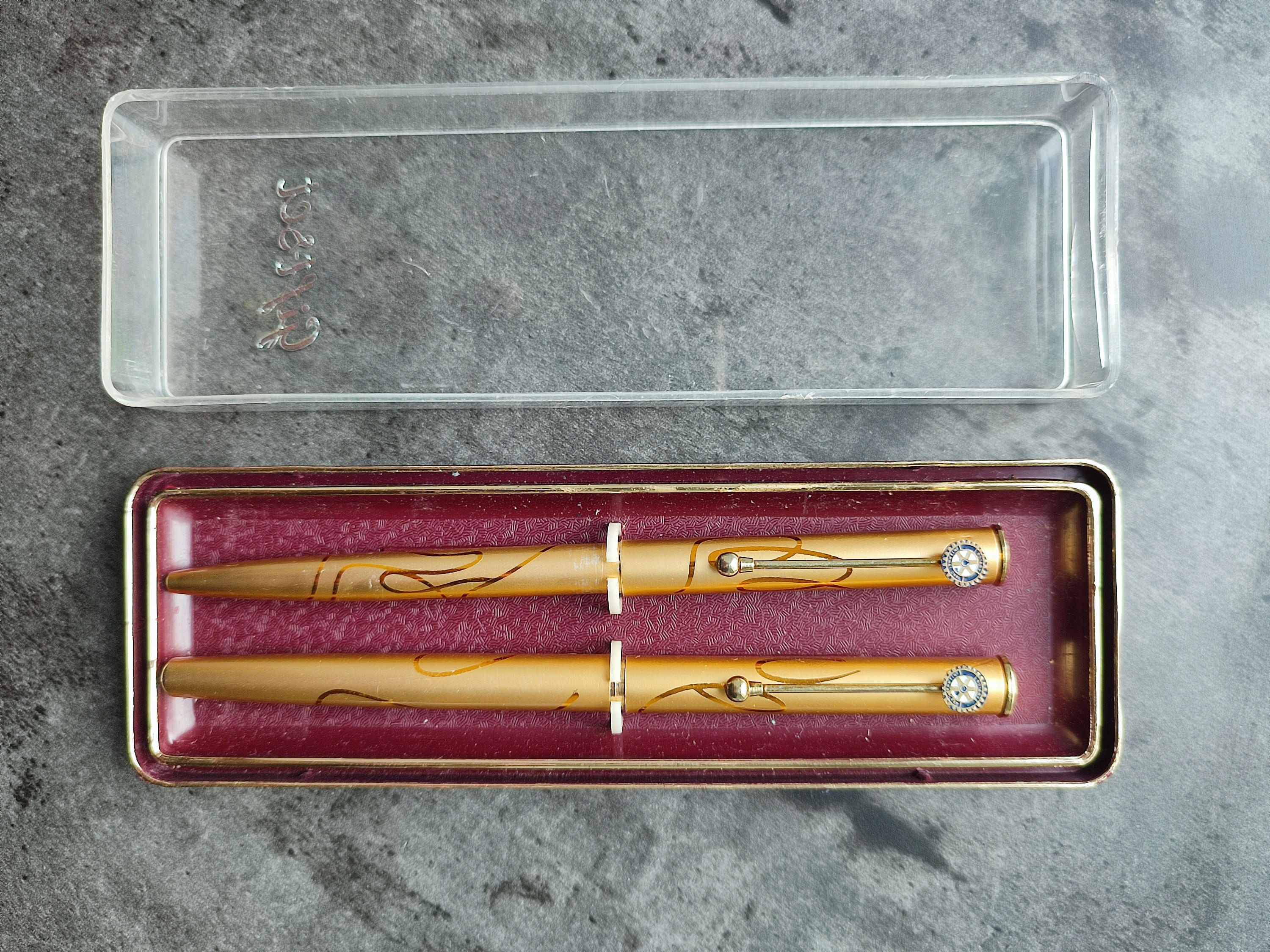 Coffret Vintage De 2 Stylos (plume Et Bille) Forme Cigare - Ancien - Occasion