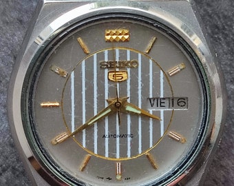 1980er SEIKO 5 Herrenuhr Vintage japanische mechanische automatische Armbanduhr SERVICED