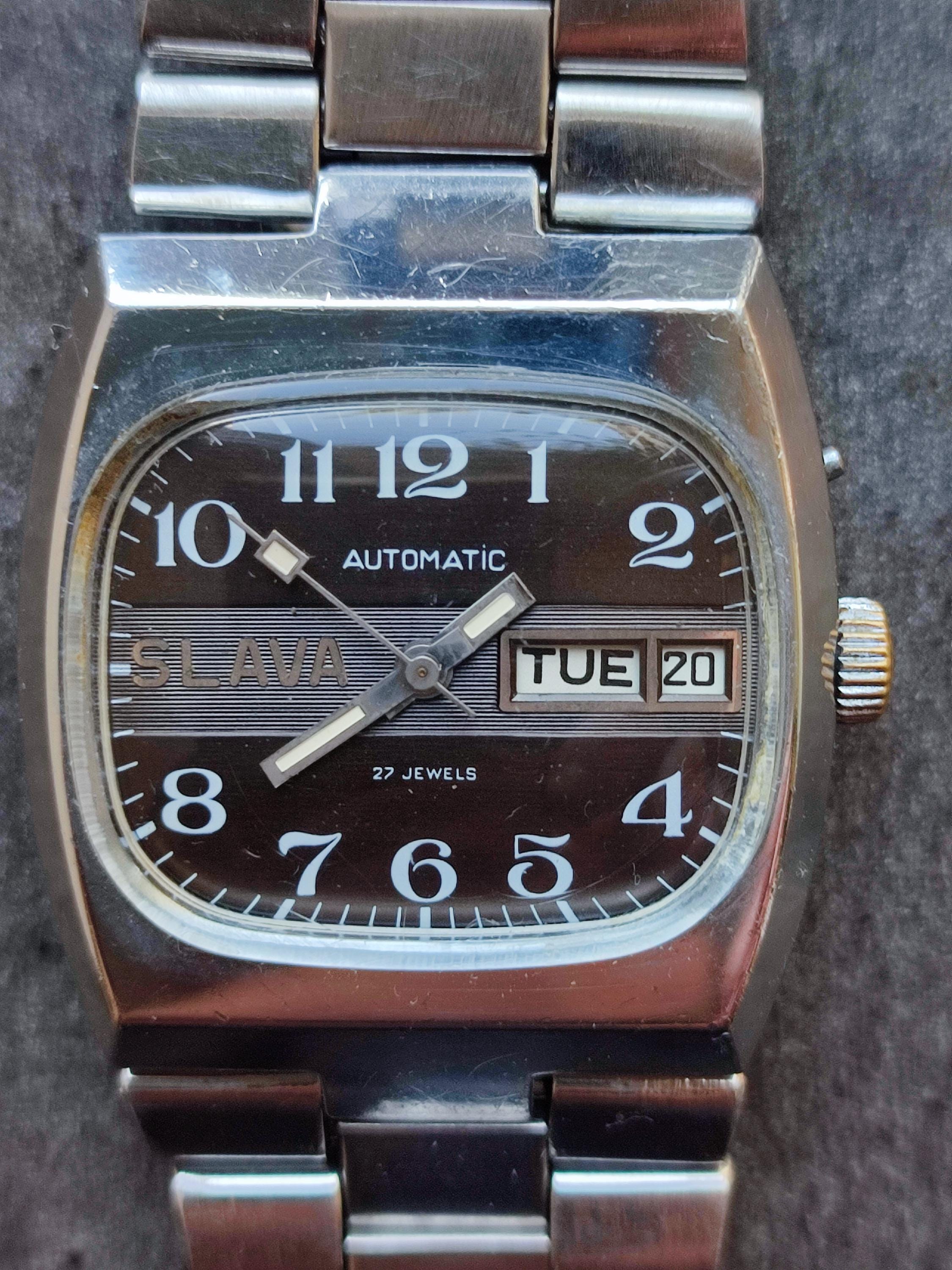 Montre Vintage USSR Slava Tank 2427 - Cadran Vert - Automatique - Pour Homme