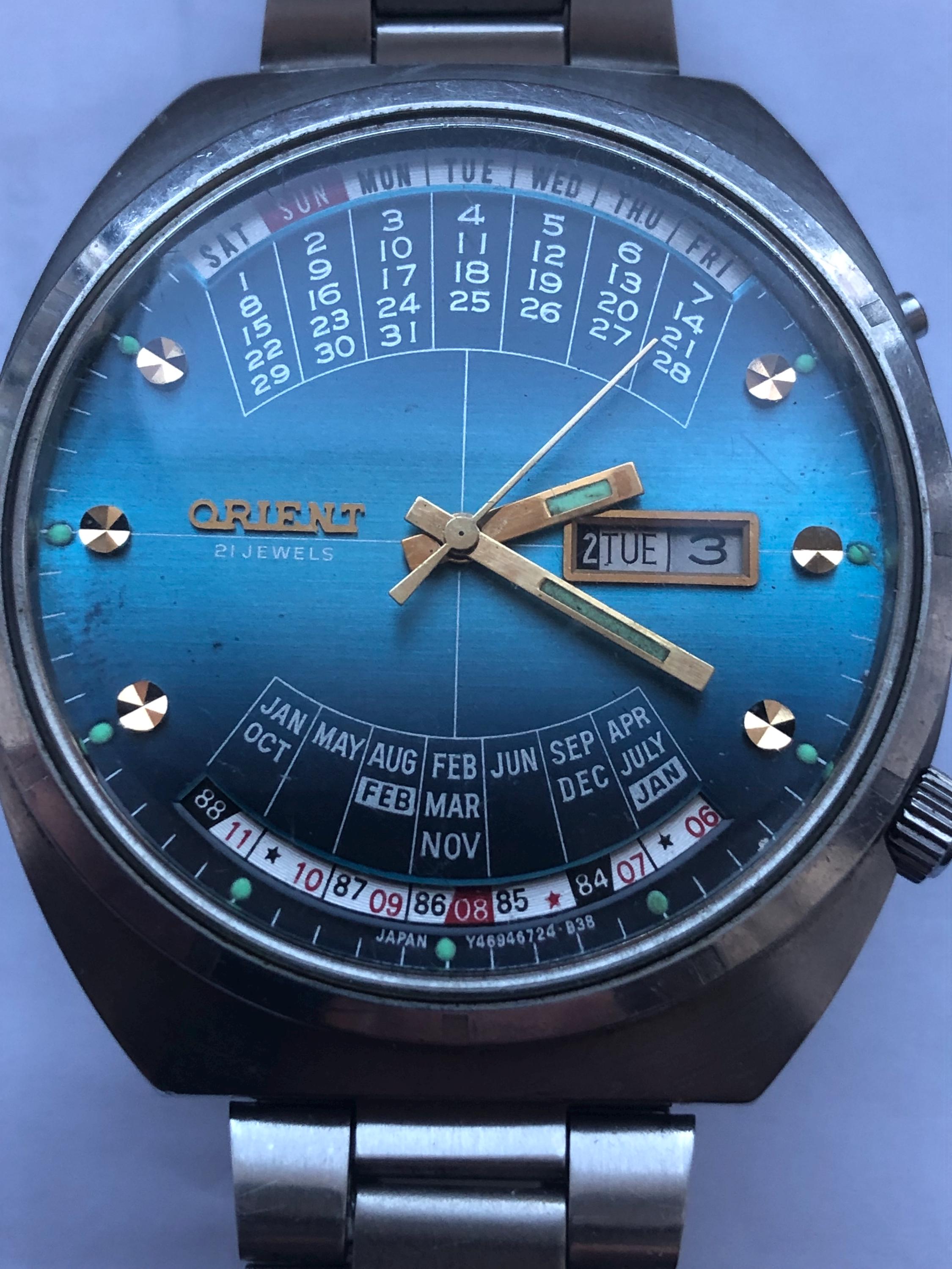 Rare Japan Automatic Watch ORIENT COLLEGE Y469672-4A Perpetual