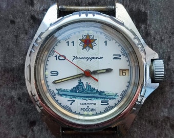 Sowjetische Uhr Vostok Wostok Vintage russische Herren-Kommandanten-Mechanische Armbanduhr, wasserdicht, gewartet