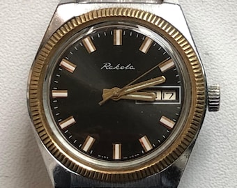 Reloj mecánico Raketa antiguo, URSS, artículo de colección para hombre, década de 1980.