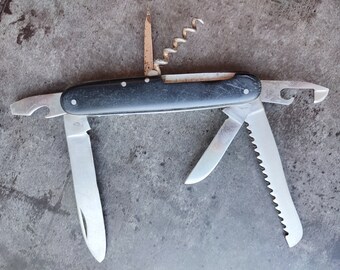 Rare Folding multi tool GML knife Rostfrei Germany vintage GDR Tourist knife 1970s Rare collectible knife
