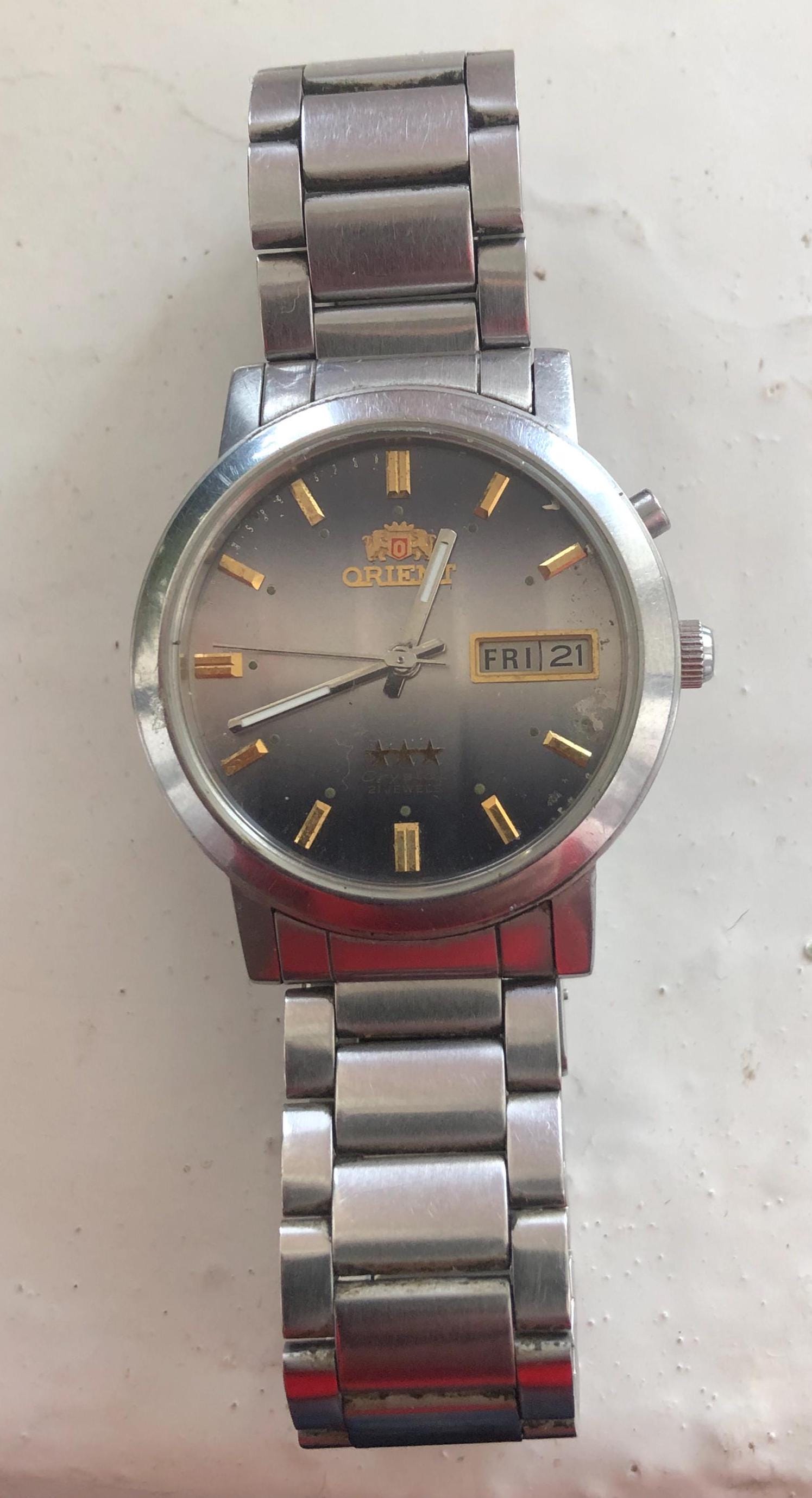 1980's ORIENT 3 Star EM5G-CO Men's Watch Vintage Japanese