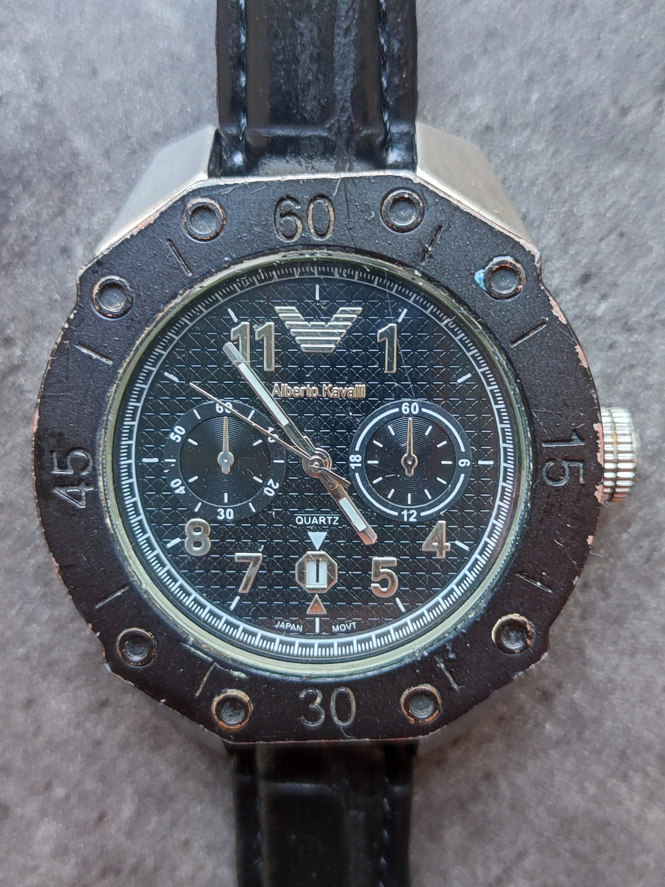 Chronograph Alberto Kavalli 08369A Quartz Watch Stainless Steel Water Resistant Japan MOV T Etsy Australia