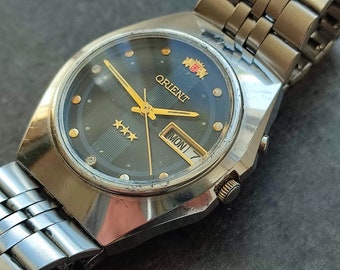 ff286 FUERZA C75296-00CA ORIENT デッドストック品 1970's ORIENT 3 Star OS469C085 Men's Watch Vintage Japanese