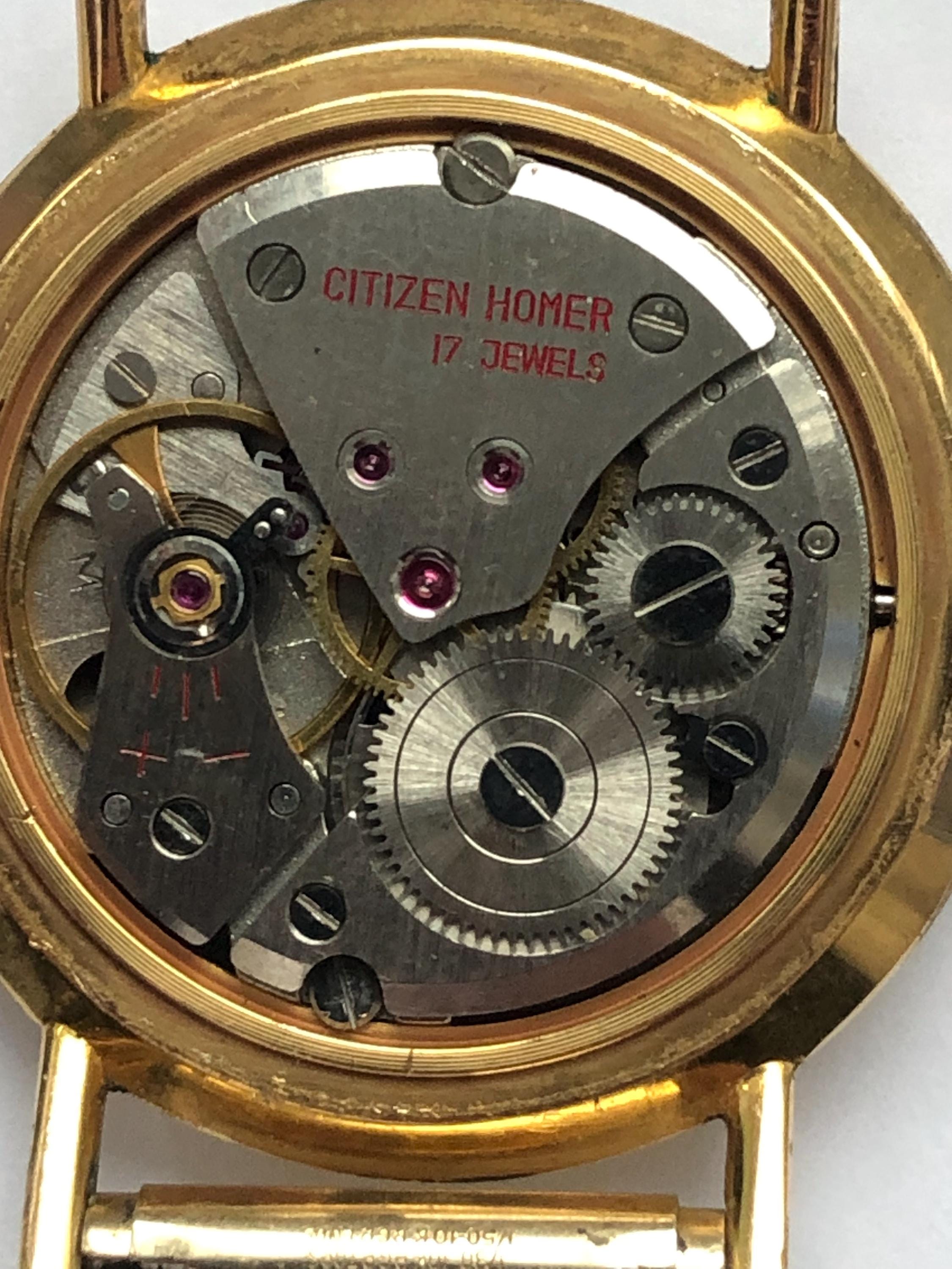 1960s Citizen Homer Mechanical Watch 17 Jewels Serviced Running