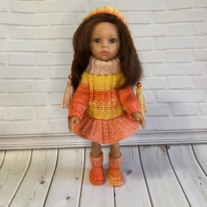 Handmade outfit for Paola Reina doll Clothing set for doll Knitted clothes for Paola Reina