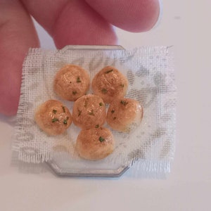 Miniature Dinner Rolls for Dollhouse Miniature Food Polymer Clay Food 1:12 Scale Dollhouse and Miniature Food Handmade Miniatures