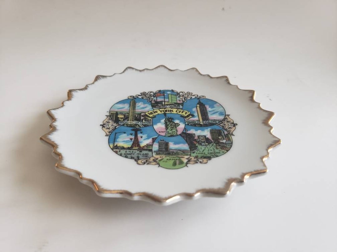 Vintage Rare New York City Souvenir Plate NYC Vacation Etsy