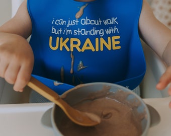 Support Ukraine. Silicone Baby Bib, Baby Feeding Bib Silicone Feeding Set Toddler Baby Crumb Catching Toddler Baby Gift