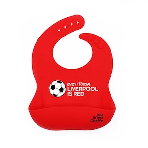 Little Green Giraffe &#39;Even I know Liverpool is Red&#39; Liverpool Football Baby Weaning Bib