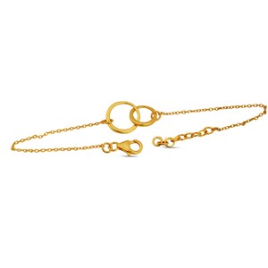 10K Gold Double Circle Bracelet: Friendship Link Bracelet