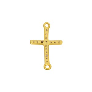 White CZ Cross Gold Pendant, Studded Cubic Zircon Pendant, Christian Religion Gold Jewelry, Gold CZ Good luck Pendant, Pendant For Men Women image 5